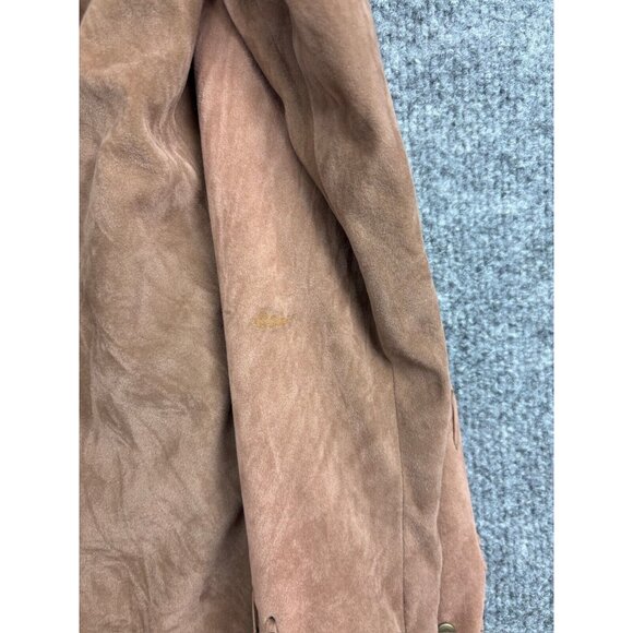 Selene Sport Jacket Skirt Set Women's 12 Brown Faux Suede Button Up Embellished - Picture 7 of 11